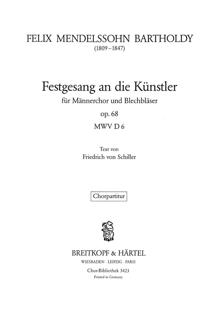 Festgesang a.d. Künstler op.68